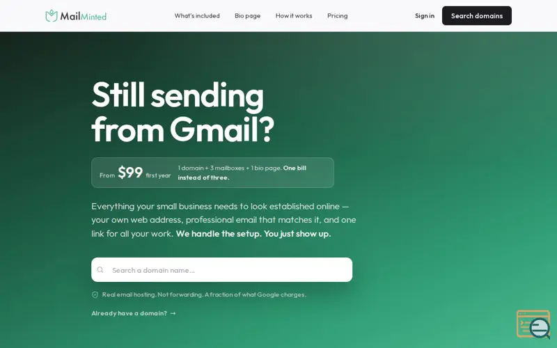Screenshot of Mail Minted