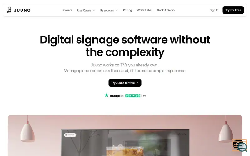 Screenshot of Juuno Digital Signage