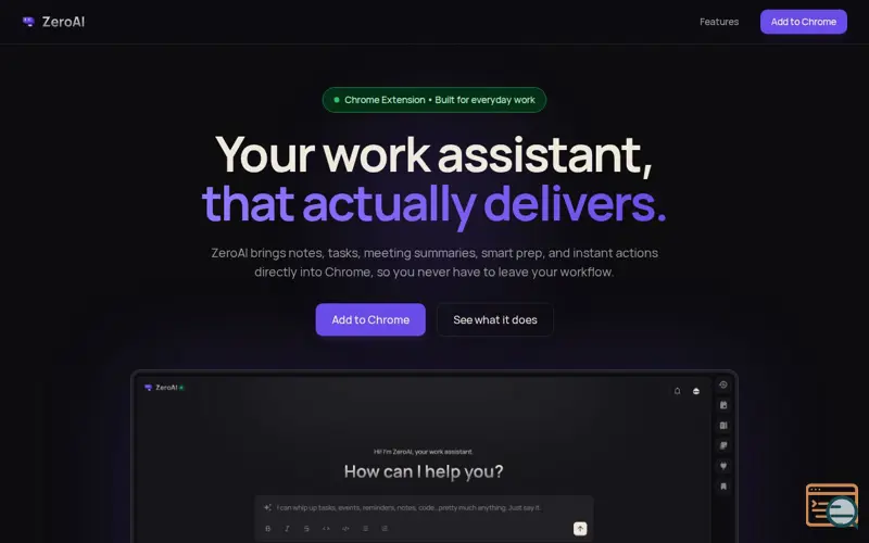 Screenshot of ZeroAI
