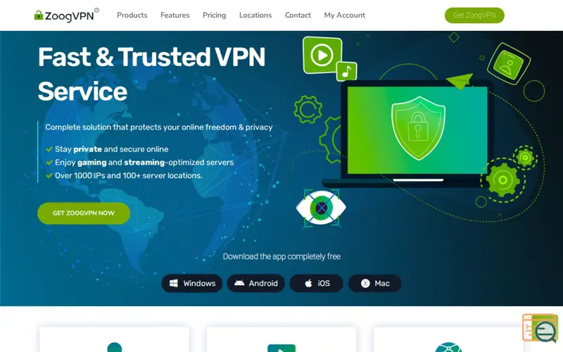Screenshot of ZoogVPN | Fast & Trusted VPN Provider, a launch using Zoho PageSense