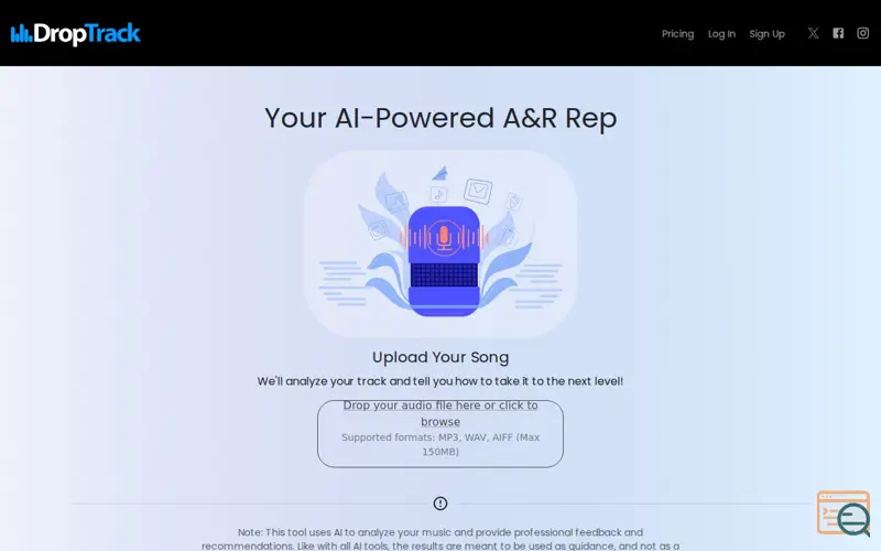 Screenshot of DropTrack Music Analyzer