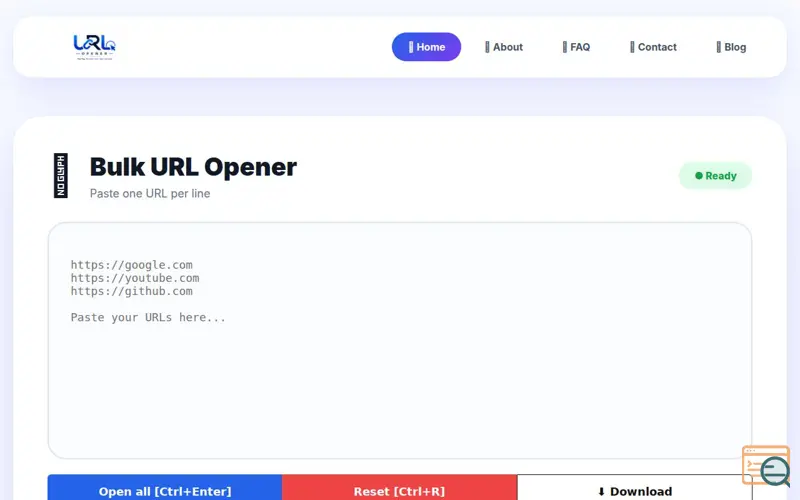 Screenshot of Bulk URL Opener | Open Multiple URLs Instantly