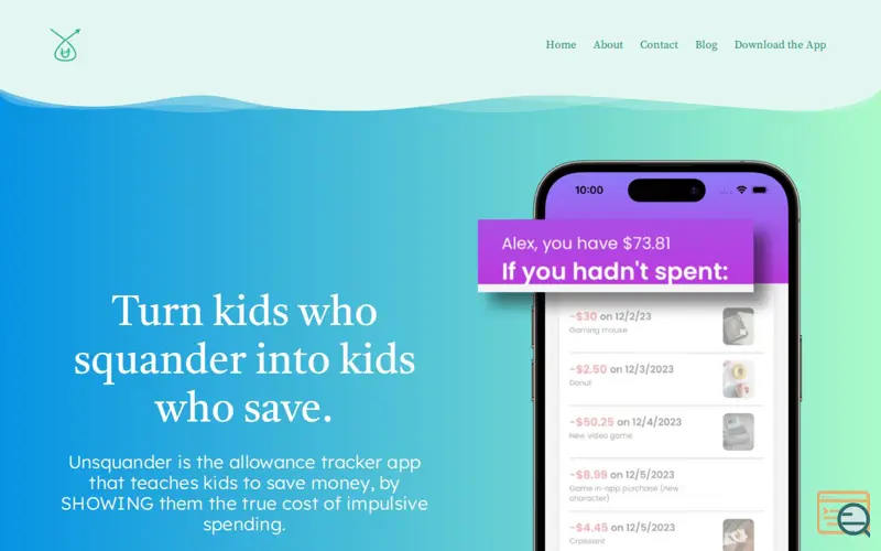 Screenshot of Unsquander - kid allowance tracker
