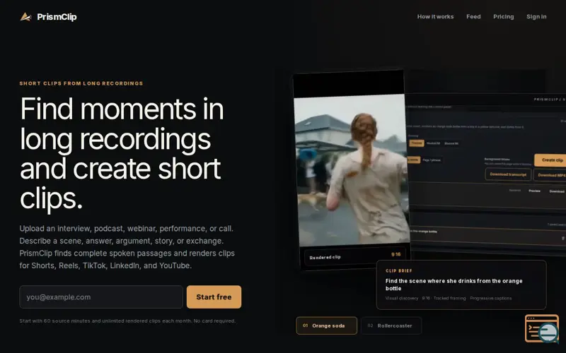 Screenshot of PrismClip