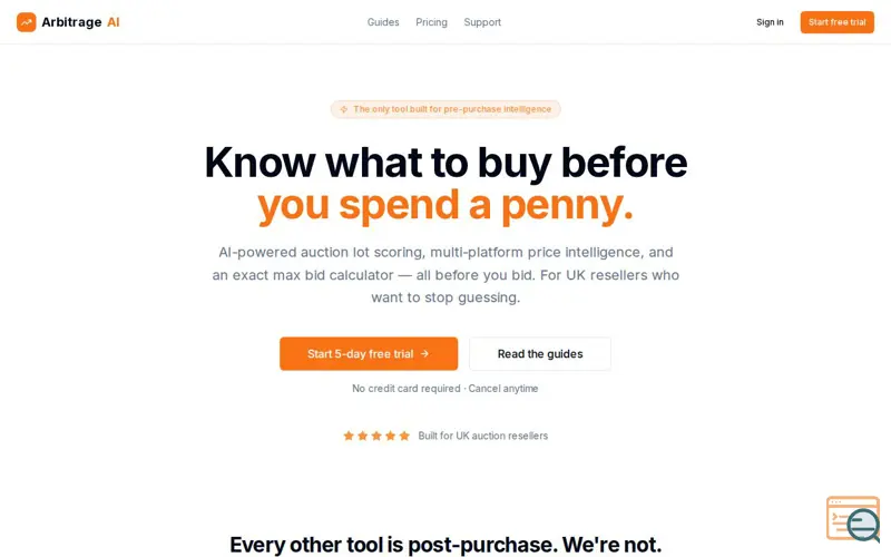 Screenshot of Arbitrage AI