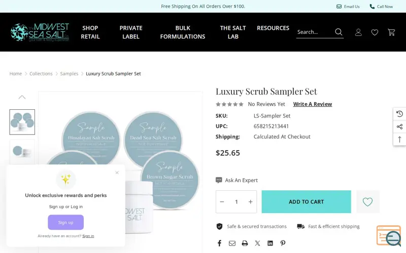 Screenshot of Luxury Scrub Sampler Set