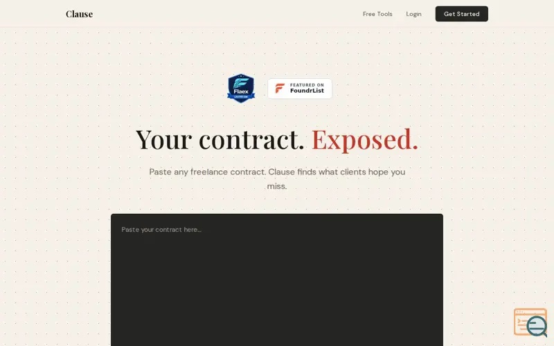 Screenshot of Clause