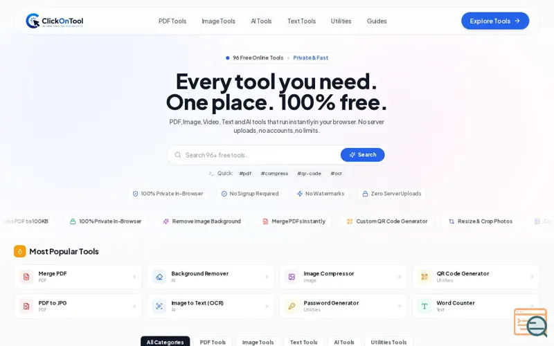 Screenshot of ClickOnTool