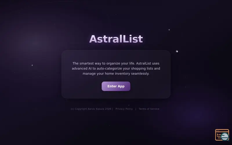 Screenshot of Astrallist