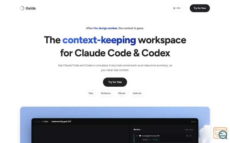 Screenshot of Galda