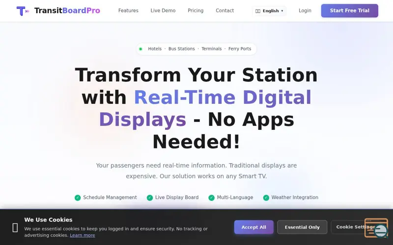 Screenshot of TransitBoard Pro