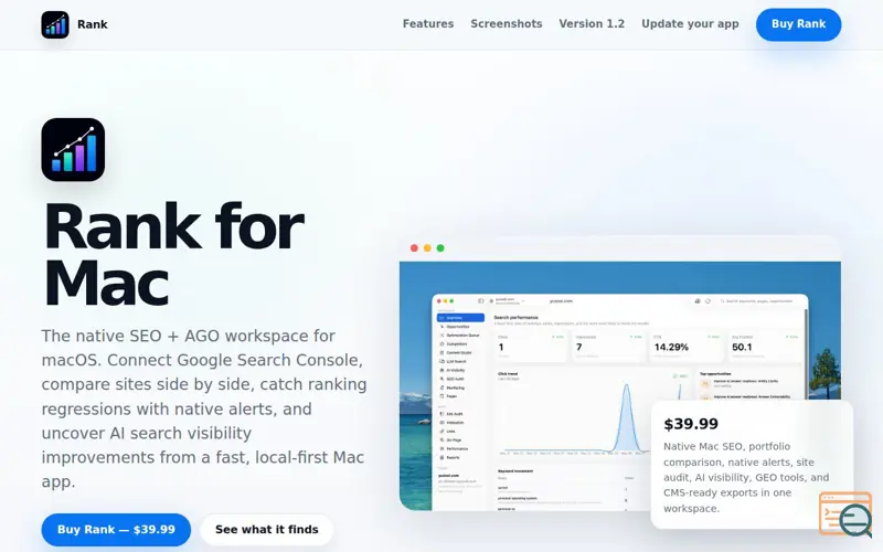 Screenshot of Rank for Mac