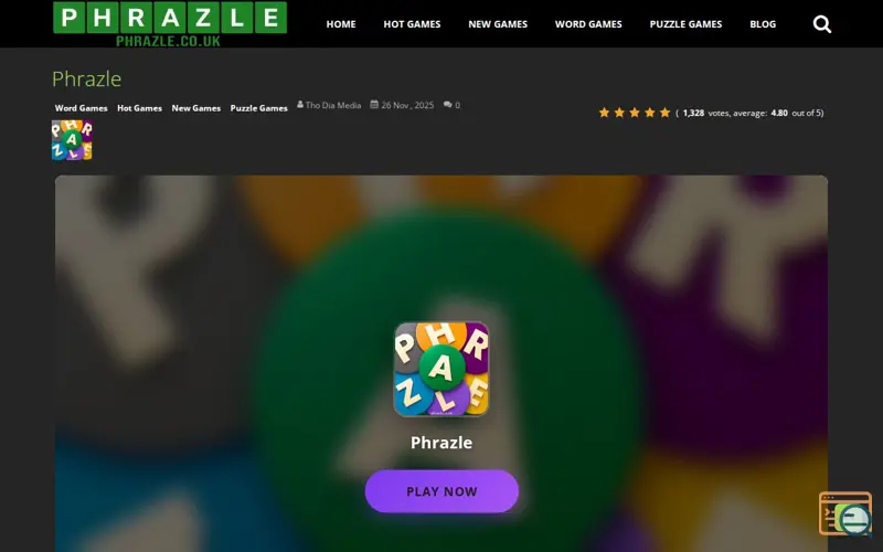 Screenshot of Phrazle UK