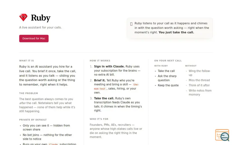 Screenshot of Ruby