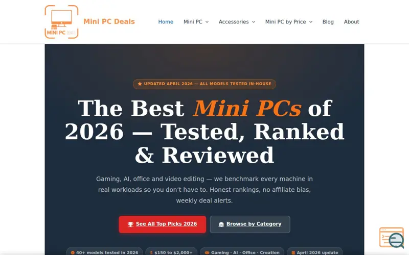 Screenshot of Mini PC Deals - Small PC, Big Deals