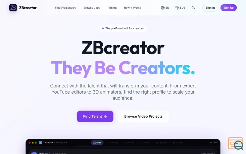 Screenshot of ZBcreator