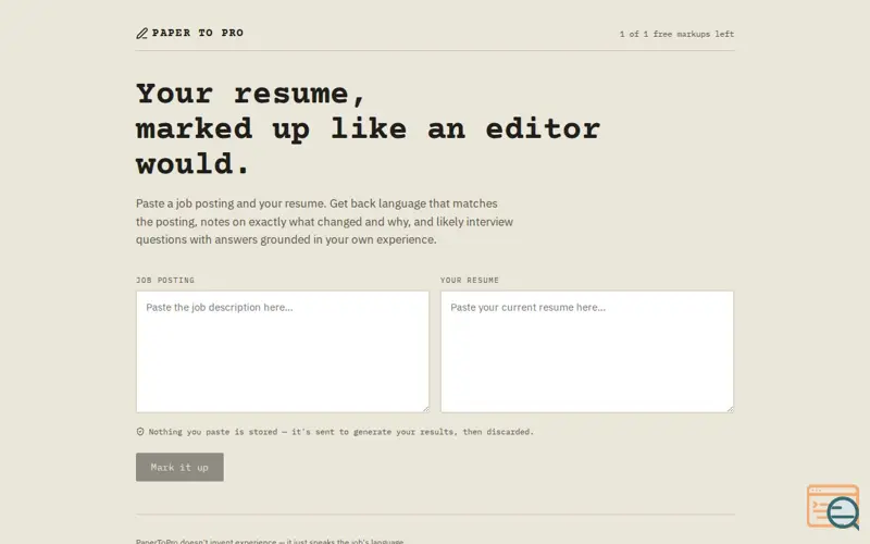 Screenshot of PaperToPro