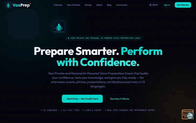 Screenshot of VoxPrep.ai