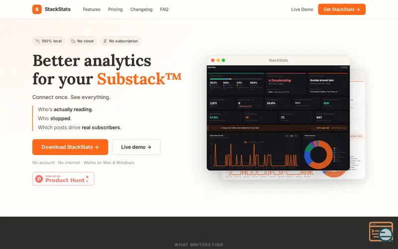 Screenshot of StackStats