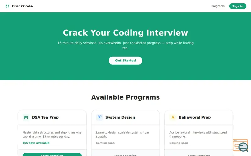 Screenshot of CrackCode
