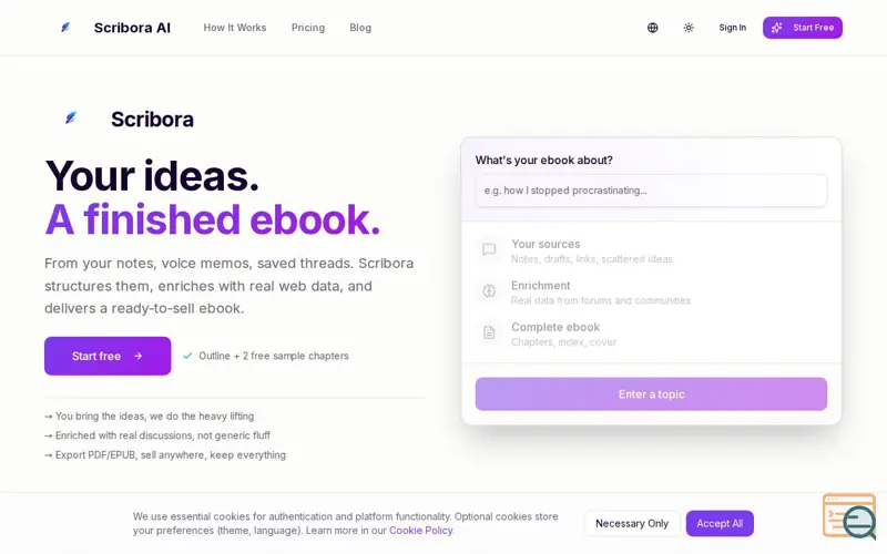 Screenshot of Scribora