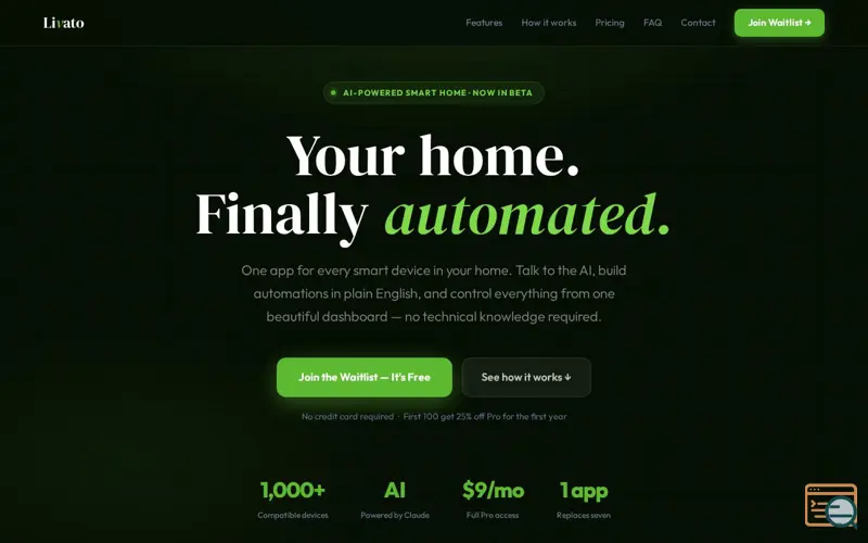 Screenshot of Livato ai control and setup