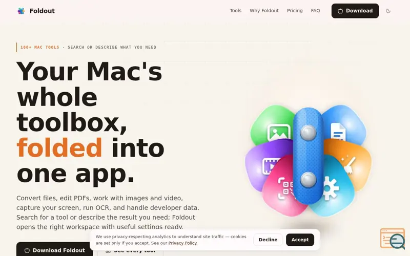 Screenshot of Foldout