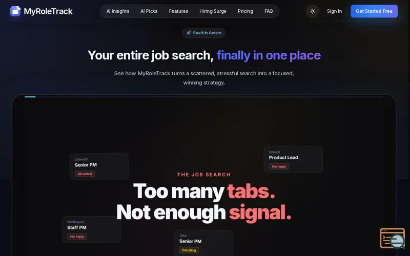Screenshot of MyRoleTrack, a launch using Photon