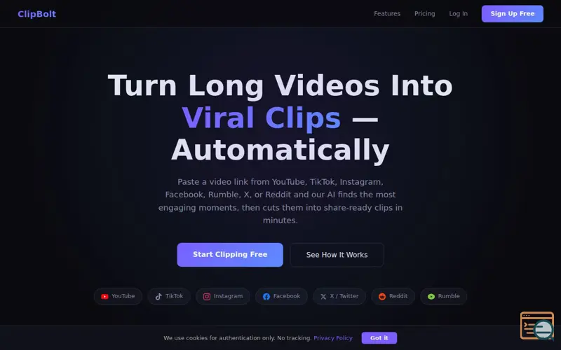 Screenshot of ClipBolt