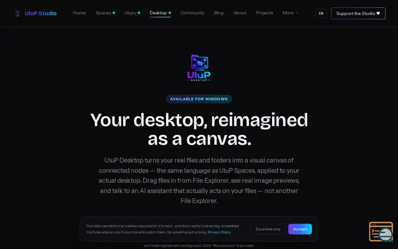 Screenshot of UluP Desktop