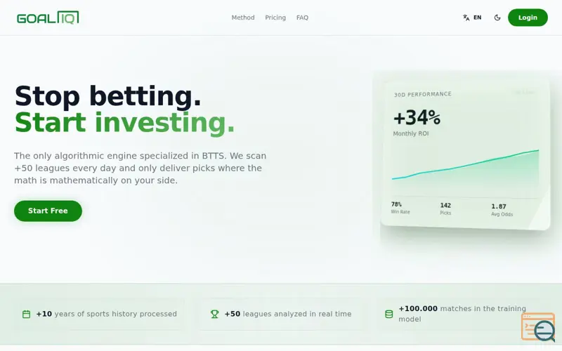 Screenshot of GoalIQ