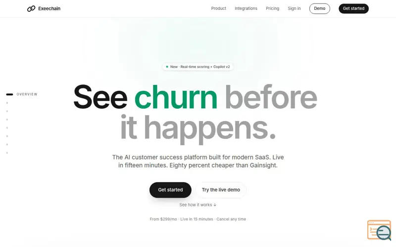 Screenshot of Exeechain