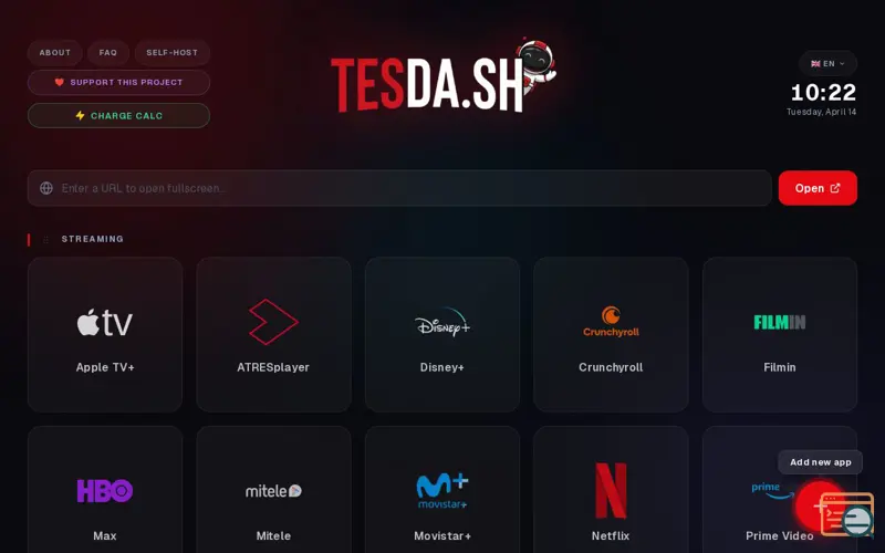 Screenshot of Tesdash