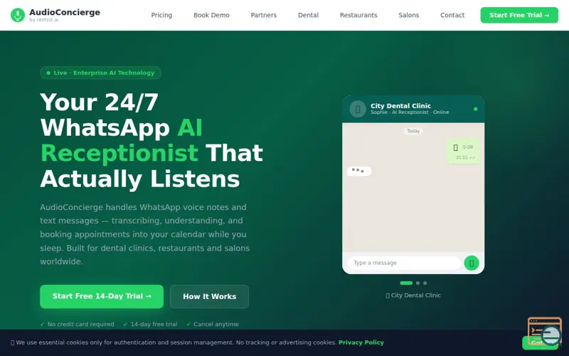 Screenshot of AudioConcierge.ai