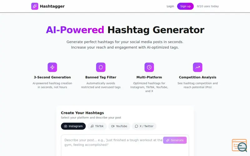 Screenshot of Hashtagger