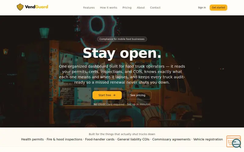 Screenshot of VendGuard