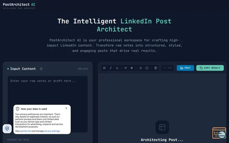 Screenshot of PostArchitect