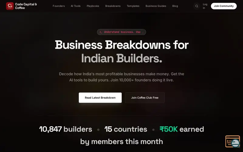 Screenshot of Code Capital & Coffee