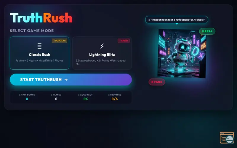 Screenshot of TruthRush 