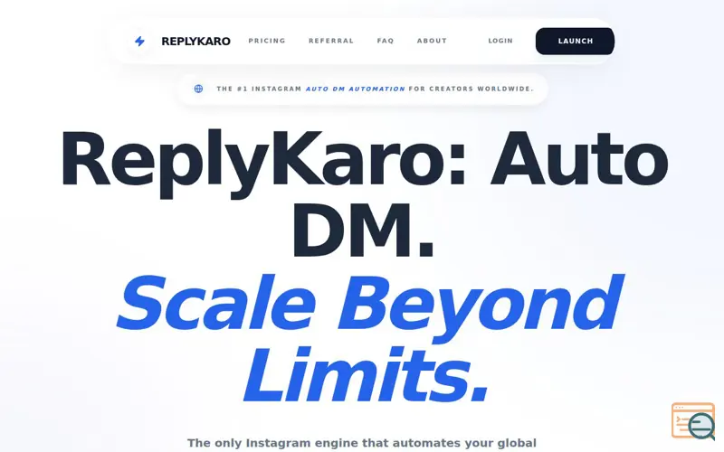 Screenshot of ReplyKaro, a launch using IPWho