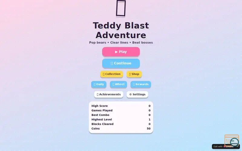 Screenshot of Teddy Blast Adventure
