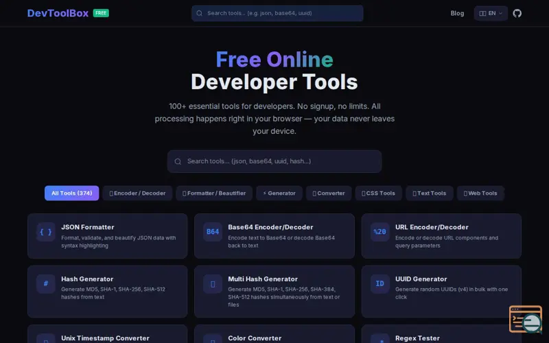 Screenshot of DevToolBox, a launch using Share DNS