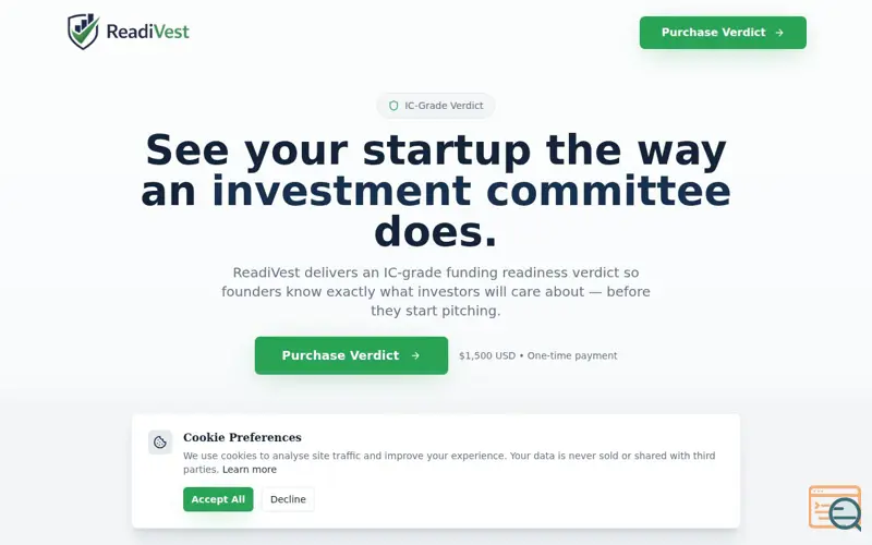 Screenshot of ReadiVest