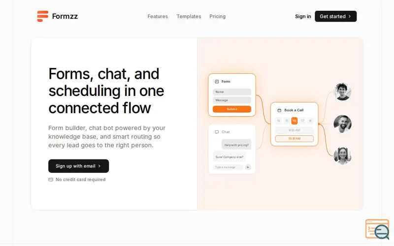 Screenshot of Formzz, a launch using TinyLaunchpad