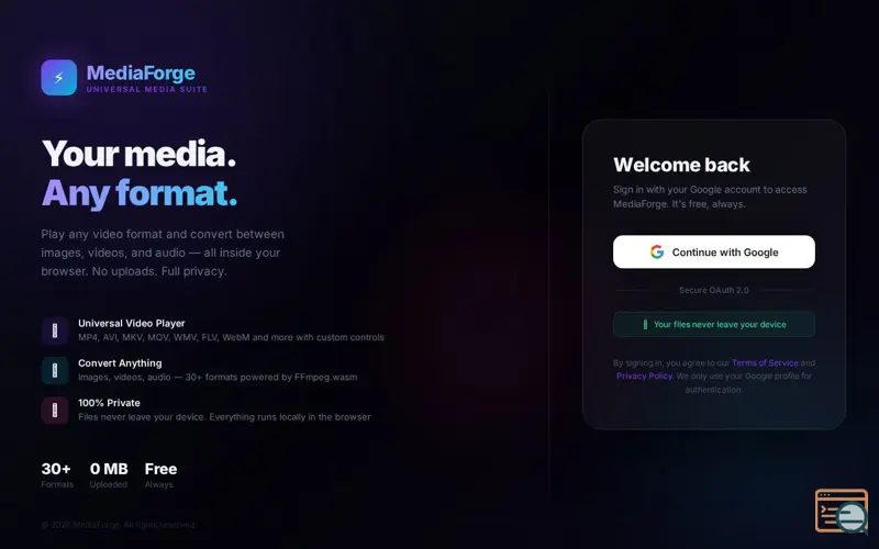 Screenshot of MediaForge