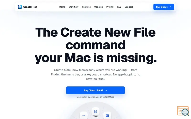 Screenshot of CreateFiles+