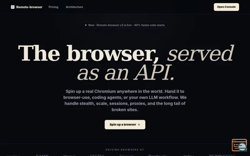 Screenshot of Remote Browser