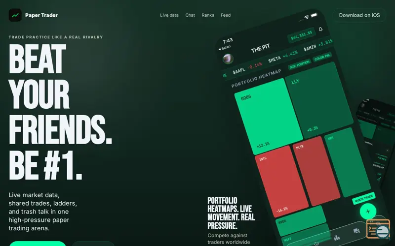 Screenshot of Paper Trader