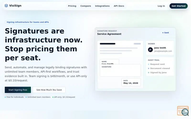 Screenshot of VisiSign
