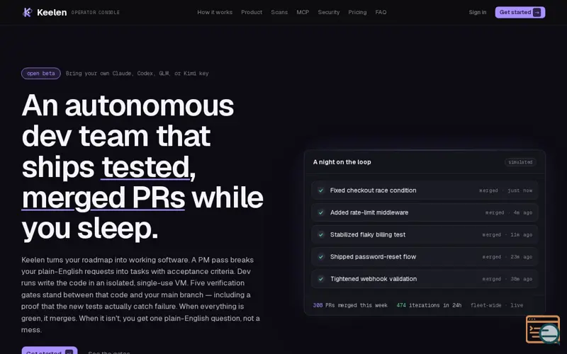 Screenshot of Keelen